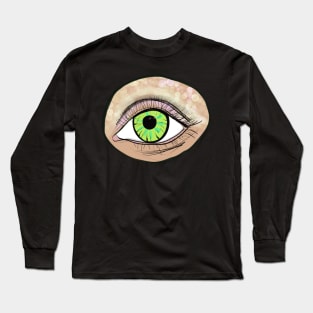 Green Eye Sticker Long Sleeve T-Shirt